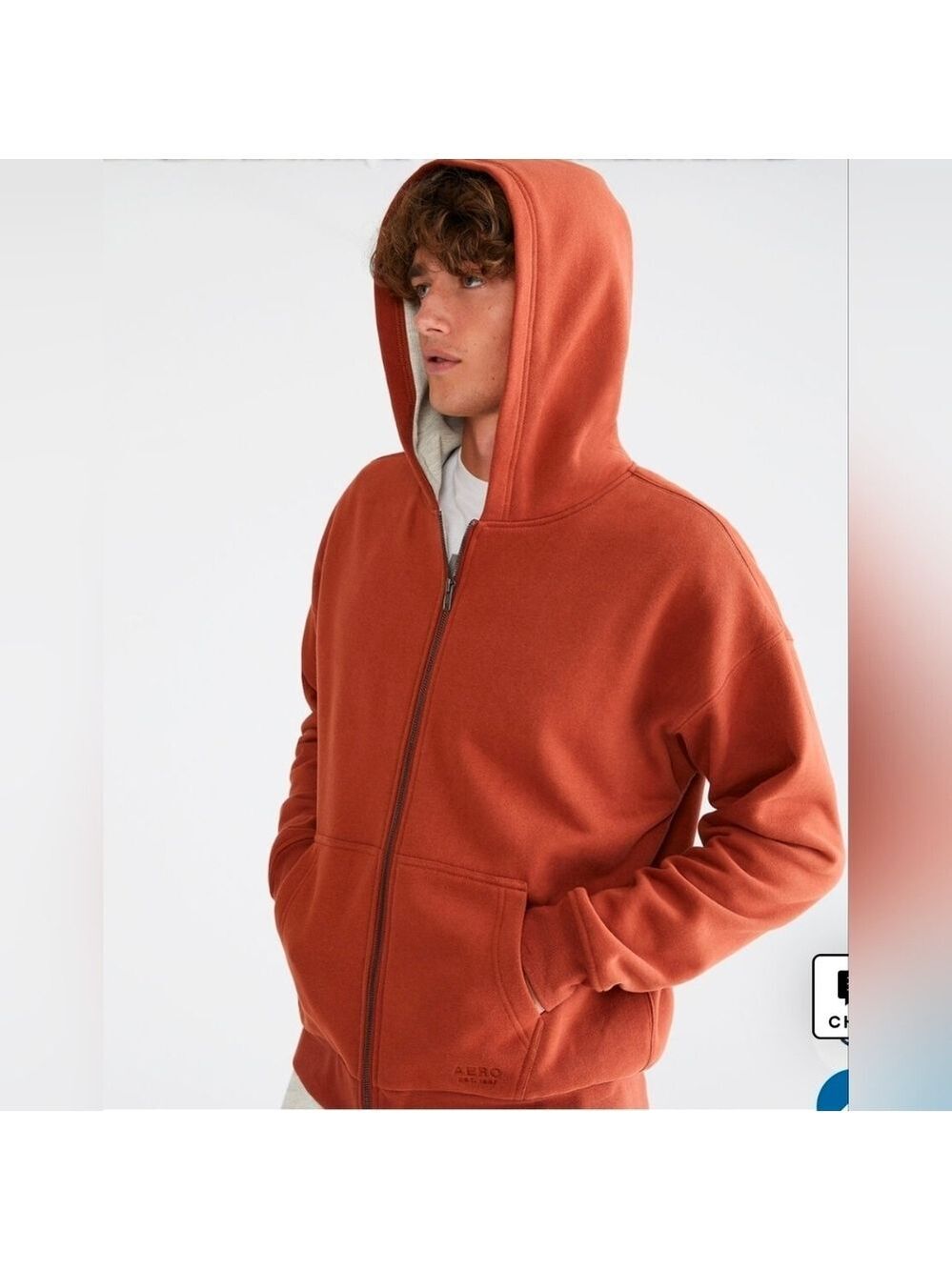 Aeropostale Solid Thermal Full-Zip Hoodie